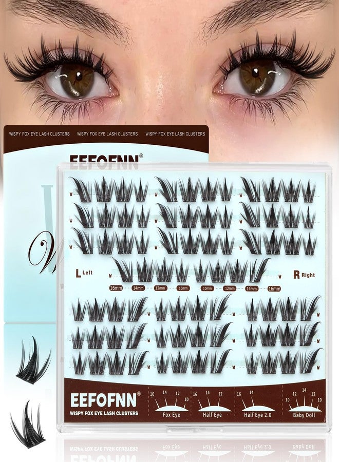Eefofnn Manga Lash Clusters Wispy Eyelash Clusters Anime Cluster Eyelash Extensions Natural Lash Cluster Fox Eye Individual Lashes Spiky Cluster Lashes DIY Lash Extensions (12-16mm,C Curl) by Eefofnn - Image 1
